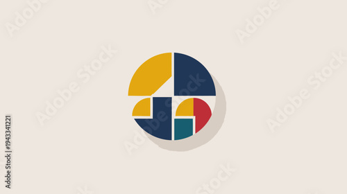 Abstract geometric design with circular shapes in modern minimalist style