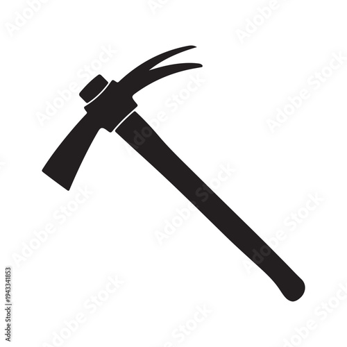Mattock with pick end hand tool as a silhouette vector
