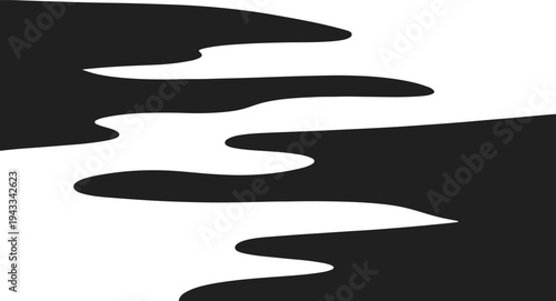 Vertical black organic wave pattern abstract background.