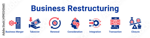 Business Restructuring Icon Banner