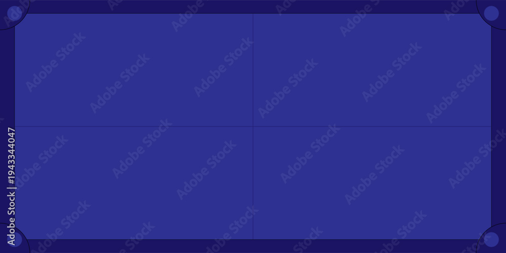 Fototapeta premium Minimalist blue rounded rectangle with grid pattern on white backdrop for design template use