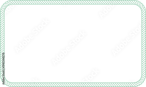 Green rectangular rope frame border line art vector design