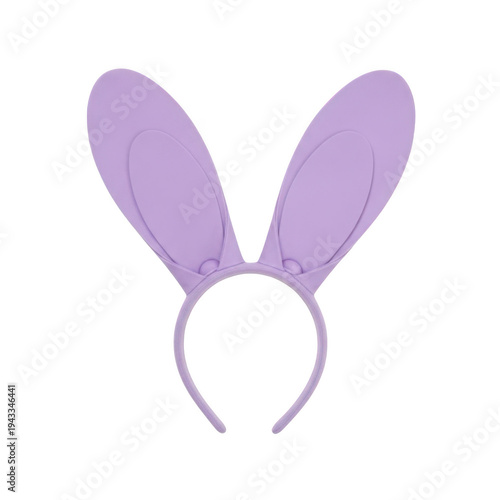 A purple bunny ear headband on a white background
