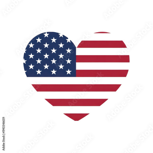 American heart symbol with flag design
