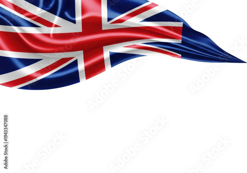 United kingdom flag waving on transparent background isolated