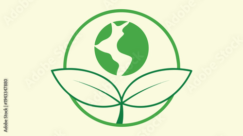 Eco-Friendly Concept: A Vibrant Illustration of the Earth Nestled Within Lush Green Leaves, Symbolizing Environmental Sustainability and Renewable Energy