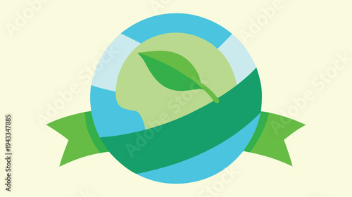 Eco-Friendly Emblem Design: Sustainable Energy and Environmental Awareness Symbol for Green Initiatives and Climate Protection Campaigns