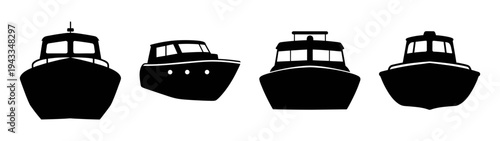 Boat silhouette vector art collection featuring various types of boats and ship designs vector