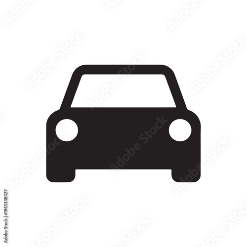 Car Front View Icon – Simple Automobile Vehicle Silhouette Vector