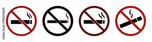 No smoking signs vector illustration for smoke free zones and health campaigns and awareness design