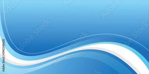 Abstract Blue Gradient Curved White Lines Corporate Design