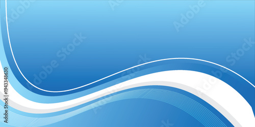 Abstract Blue Gradient Curved White Lines Corporate Design
