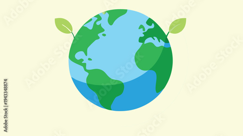 Protecting Our Planet: A Vibrant Illustration of Earth with Lush Green Leaves, Symbolizing Environmental Awareness and Sustainable Energy Solutions
