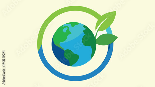 Sustainable Earth Concept: A Vibrant Illustration Representing Environmental Protection, Renewable Energy, and a Healthy Planet for a Brighter Future