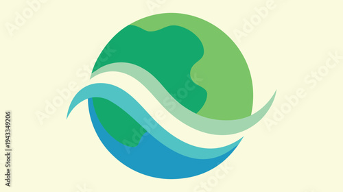 Sustainable Earth Symbol: A Modern Illustration Representing Environmental Awareness, Renewable Energy, and a Healthy Planet for Eco-Friendly Concepts