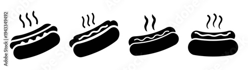 Delicious hot dogs vector art illustration featuring tasty food and fast food meal for design needs