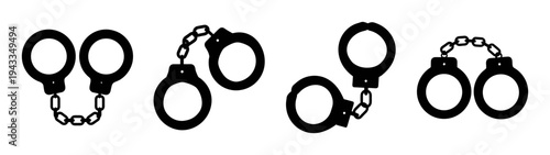 Find black and white handcuff illustrations for law enforcement and security professionals online now