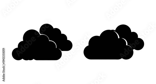 Black cloud vector illustration for weather forecast icon and graphic design element use in projects