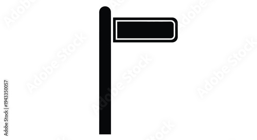 Simple black signpost illustration against a white background silhouette