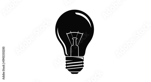 A striking black silhouette of an incandescent lightbulb