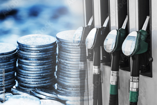 Картината върху платно Fuel prices and transportation costs concept