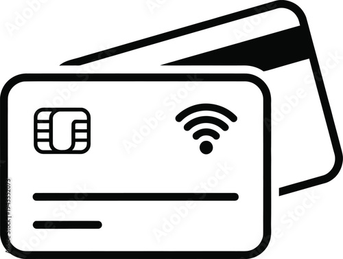 Contactless payment card isolated on transparent background