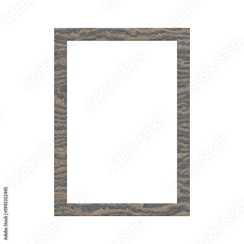 Canvastavla Dark grey wood frame isolated. Blank textured border mockup.