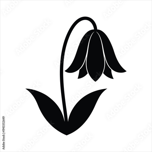  Floral Bell Flower Silhouette Vector Clipart