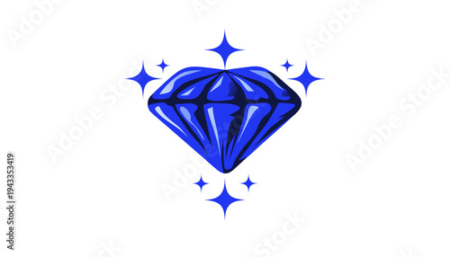 Brilliant 3d crystal heart with wings as a luxury jewelry symbol on an abstract blue background featuring a shiny gemstone glass design and precious star art illustration