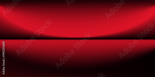 Red studio background. Abstract limbo podium studio room. Dark red gradient wall floor and spotlight scene. Showcase, promotion display. Vector stage mockup illustration,eps.10