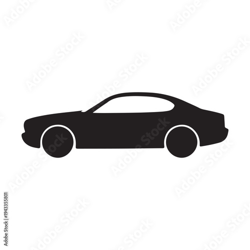 Car Silhouette Side View – Minimal Automobile Icon Vector