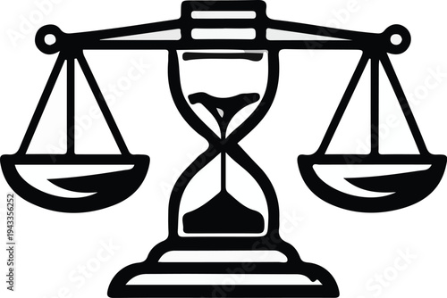 Justice Time Balance Vector art Illustration.