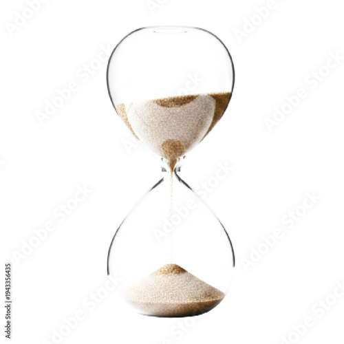 Hourglass Sand Timer Halftone Time Passing Concept Illustration