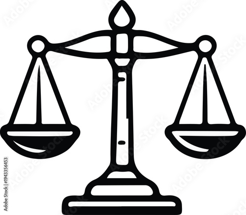 Imbalanced Justice Scale creative art Illustration