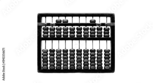 Abacus Halftone Illustration Traditional Counting Calculator Tool