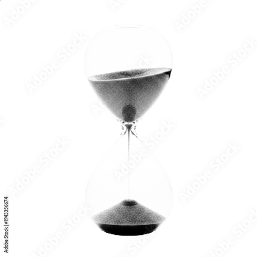 Hourglass Sand Timer Halftone Time Passing Concept Illustration