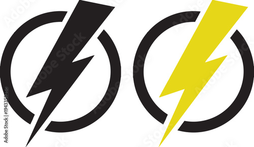 Energetic Symbol: A dynamic graphic showcasing the raw power of energy through a sleek lightning bolt, encapsulated within a bold circle. Symbolizing innovation, force, and electricity.