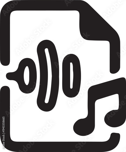 Audio File Icon - Digital Music and Sound Document Symbol