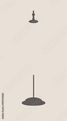 Abstract illustration of a lamp silhouette against a neutral background