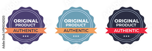 Original product and authentic seal badge set with ribbon designs