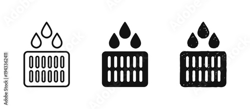 Water Drainage or Irrigation System Icons Set