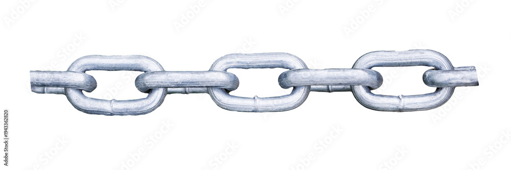 Fototapeta premium Metal chain object isolated on transparent background.