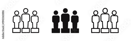 People on Pedestals Icon Set, Leadership, Achievement, and Hierarchy Concept
