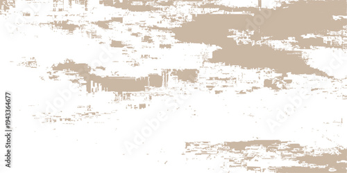 Abstract beige watercolor texture with distressed grunge paint strokes on white background for minimalist design