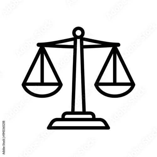 Scales of Justice Icon Representing Legal Equity, Fair Judgment, Impartiality, and Lawful Equilibrium. A Powerful Symbol for Courts, Lawyers, Righteous Decisions, Ethical Measurement, and Societal Bal