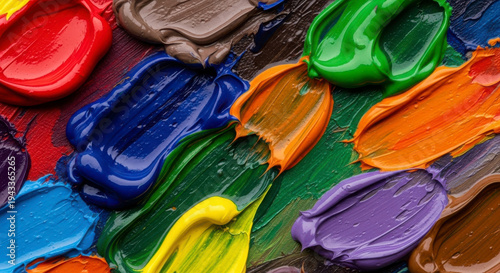 Wallpaper Mural Vibrant colors of paint swatches closely arranged together horizontally close up colorful copy space Torontodigital.ca