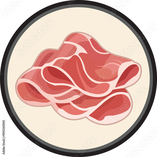 Italian Prosciutto Slices Thin Cured Ham Charcuterie Meat Gourmet Appetizer