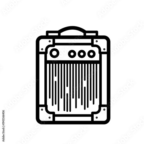 Guitar amplifier line vector icon
