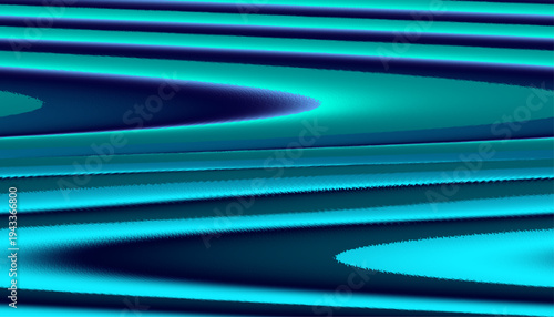 Abstract vector graphic illustration featuring flowing waves of deep cyan and bright turquoise gradients creating a mesmerizing digital silk texture background design concept