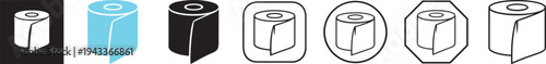 Modern color and black tissue roll icon.